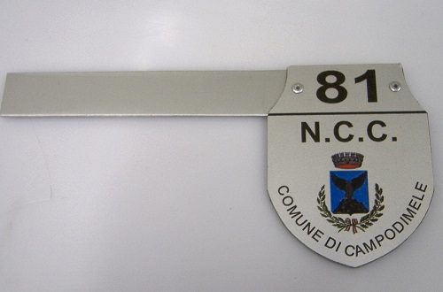 Scudetto per NCC, in alluminio con logo € 25,00